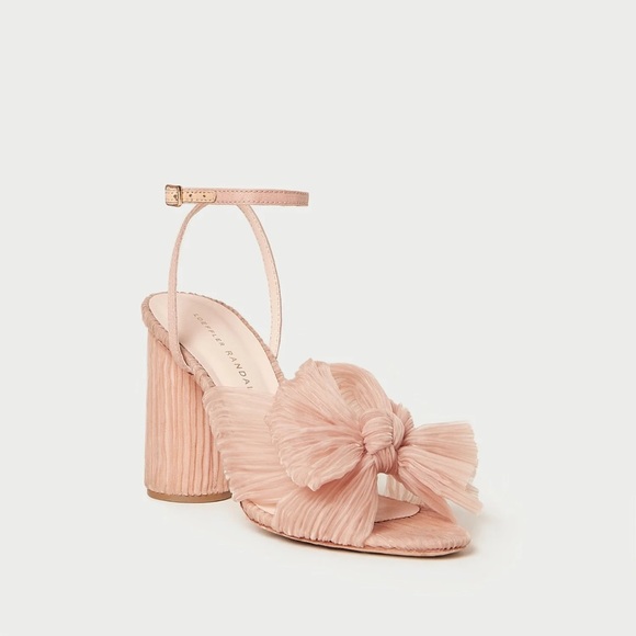 Loeffler Randall Camellia Beauty Pleated Bow Heel 37 1/2 - Picture 1 of 10